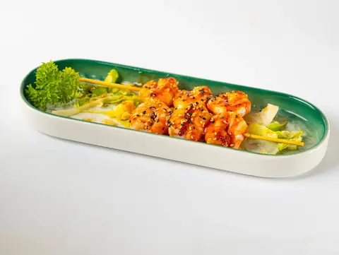 Kushiyaki de Gamba a la Plancha