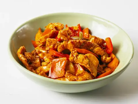 Pollo con salsa ostra